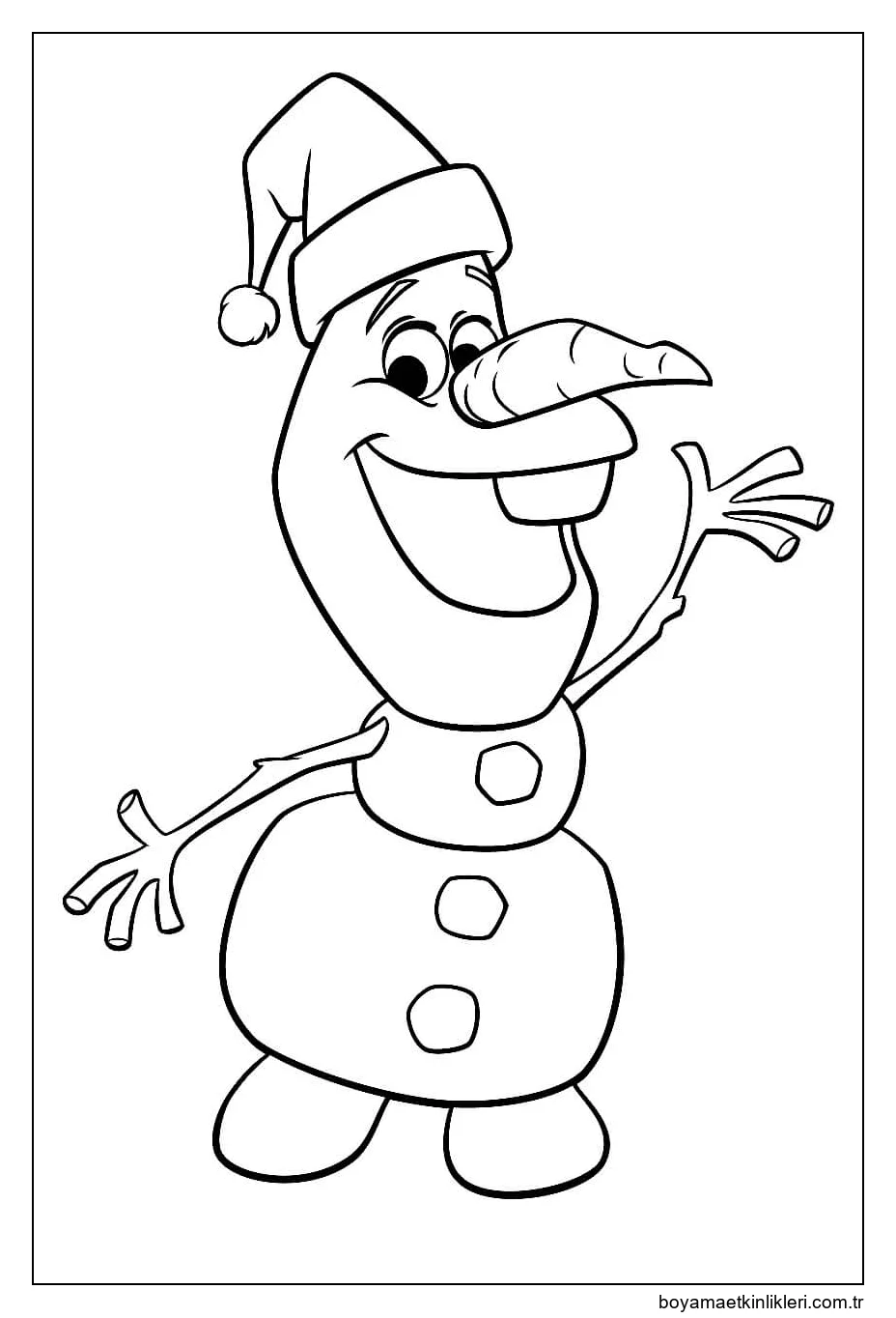 Olaf Noel Baba Şapkası Giyiyor