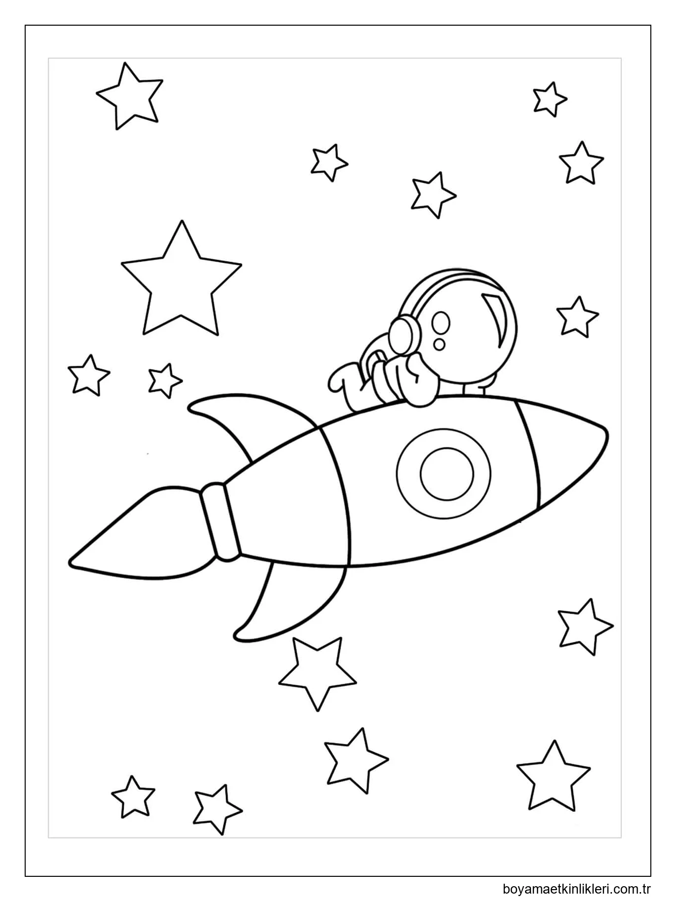 Rokette yatan Astronot