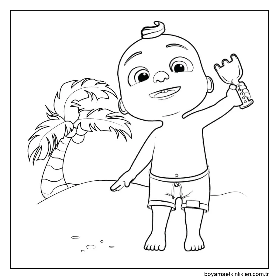 Sahilde Küçük Johnny boyama oyunu