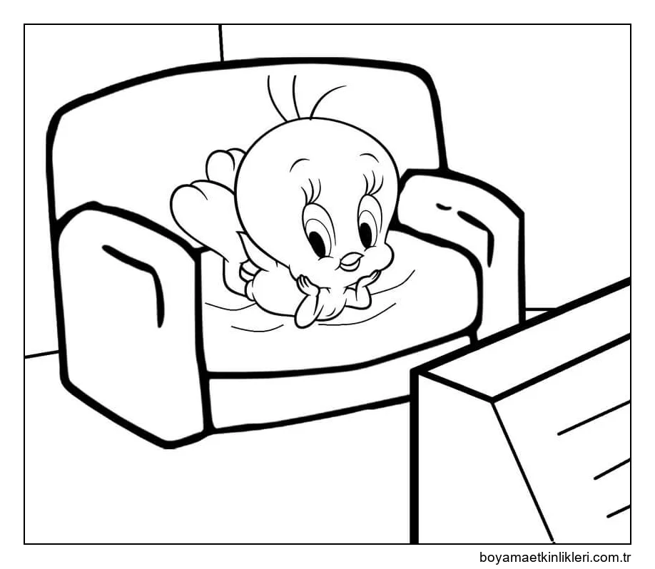 Tweety Kuş TV izliyor