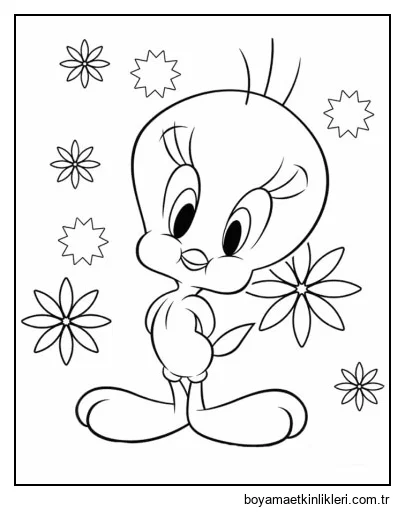 Tweety Kuş ve Çiçek