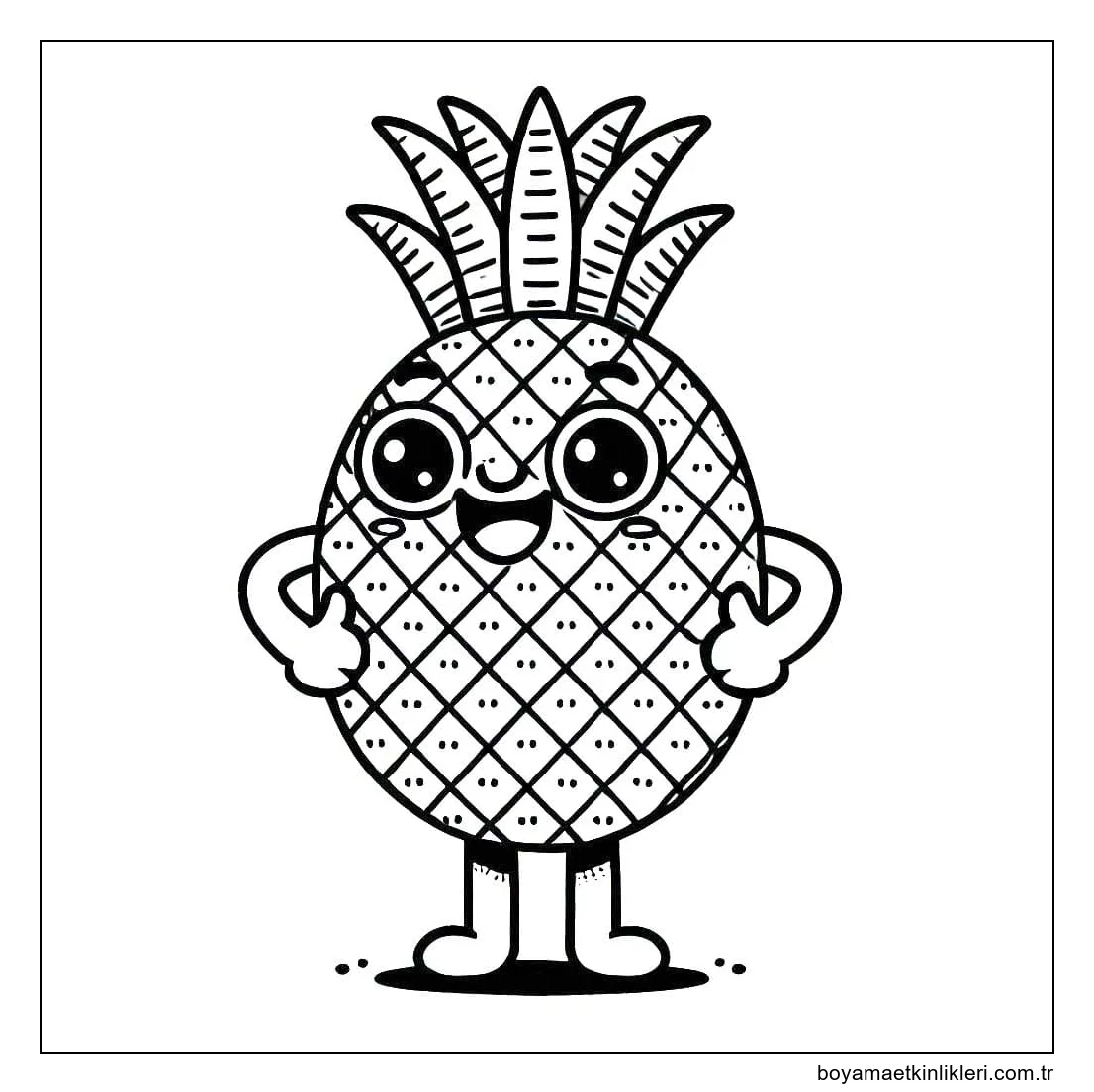 Ananas'ı sevimli çiz