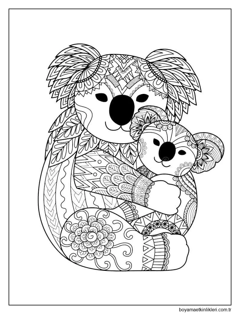 Bebek Koala Mandala ile Anne Koala