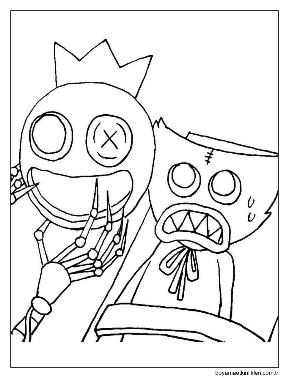 Huggy Wuggy ile Mavi Gökkuşağı Arkadaşı Çiz