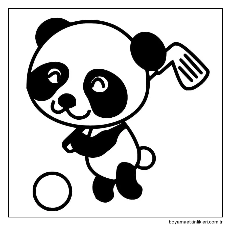Panda çizimi yazdırılabilir