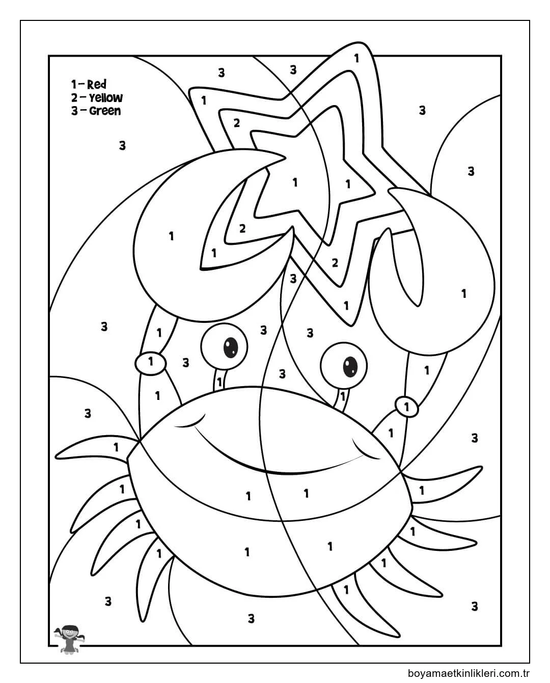 Sayıya Göre Yıldız Rengi ile Yengeç