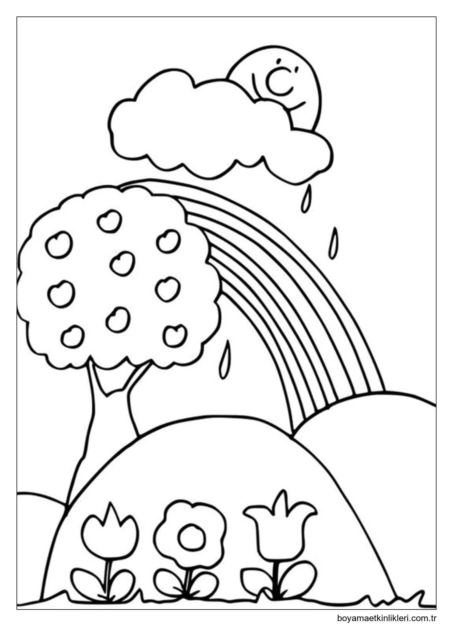 Ağaç ve Çiçeklerle Gökkuşağı