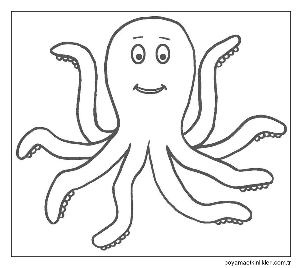 Ahtapot çocuklar için yazdırılabilir