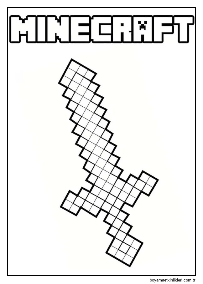 Bir kılıç ve Minecraft yazısı