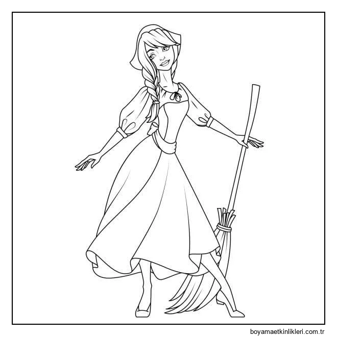 Bir süpürge ile Külkedisi