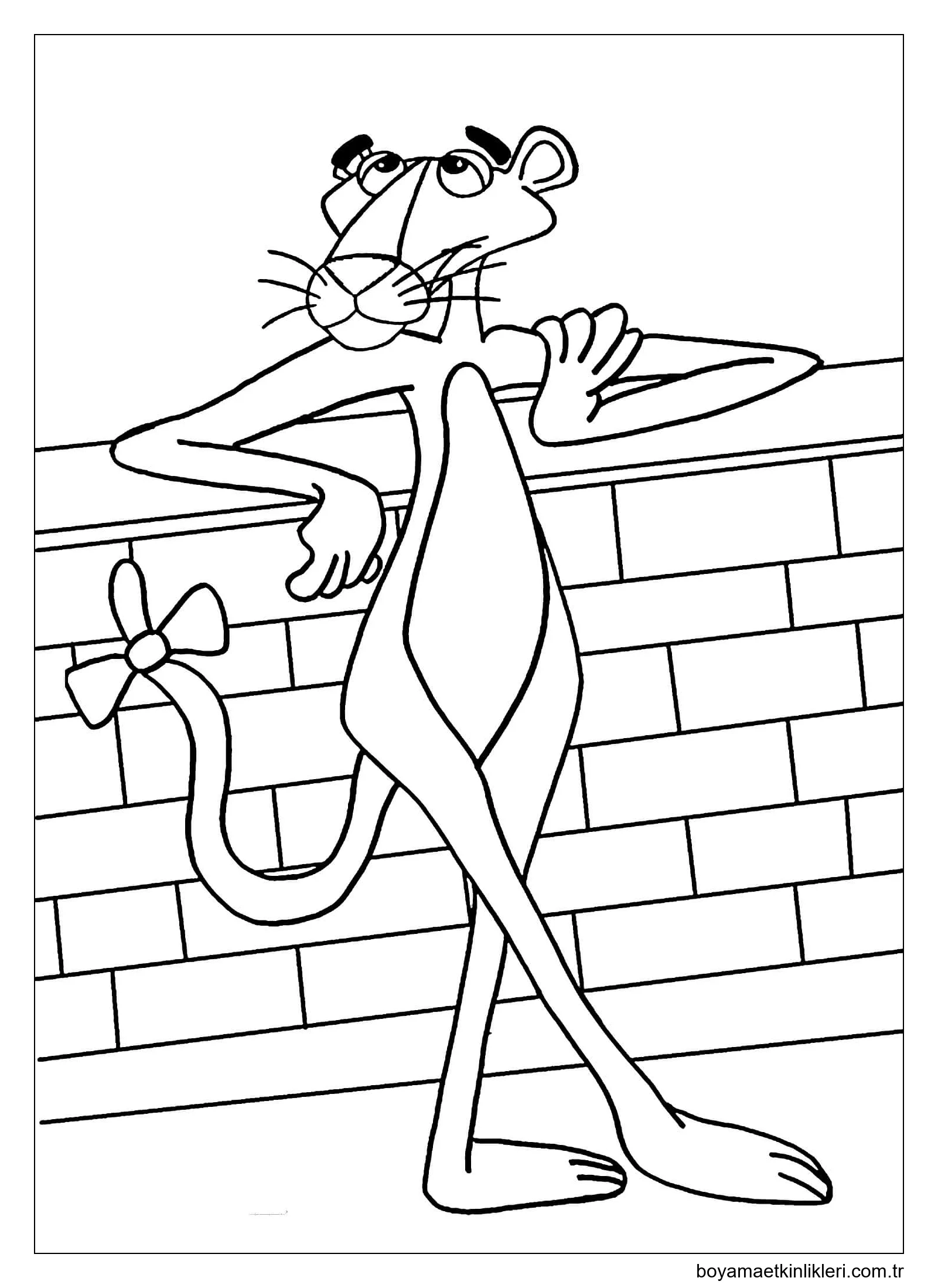 Bir yay ile Pembe Panter