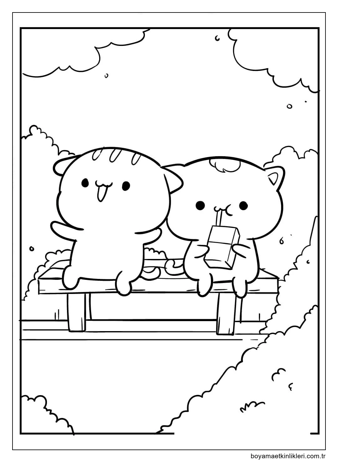 Çift Yavru Kedi Kawaii