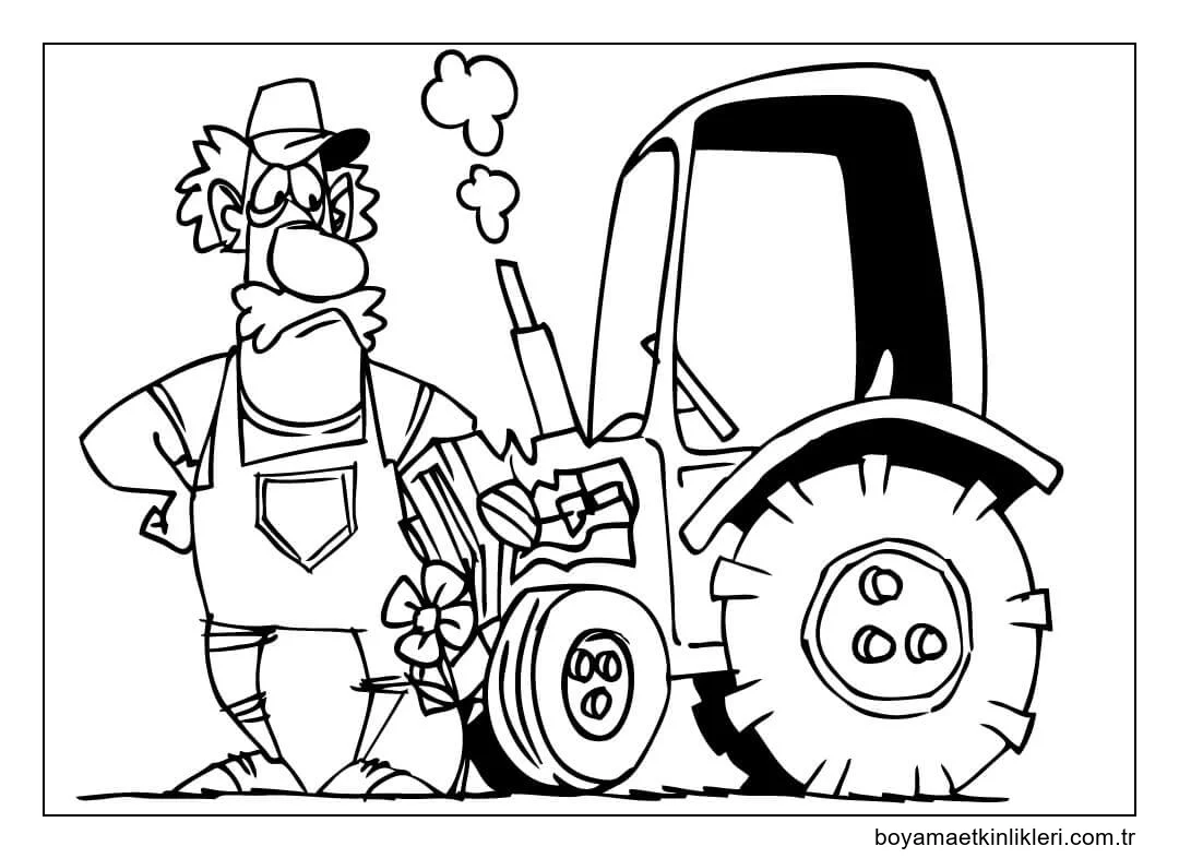 Çiftçi ve Traktör