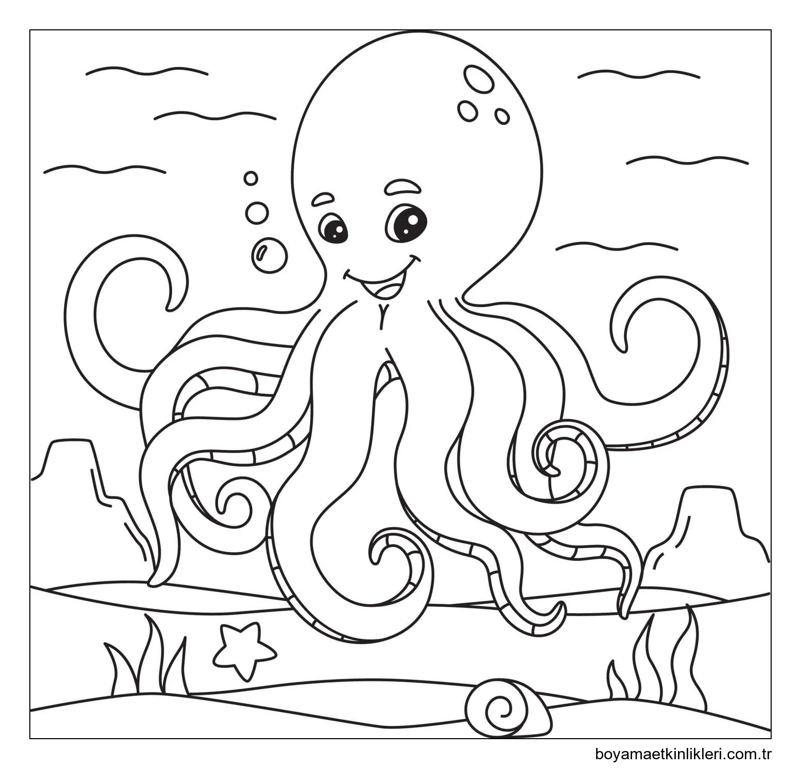 Çizmek Ahtapot çocuklar için yazdırılabilir