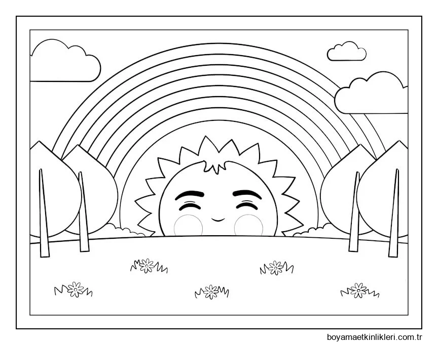 Gökkuşağı ile Gülen Güneş