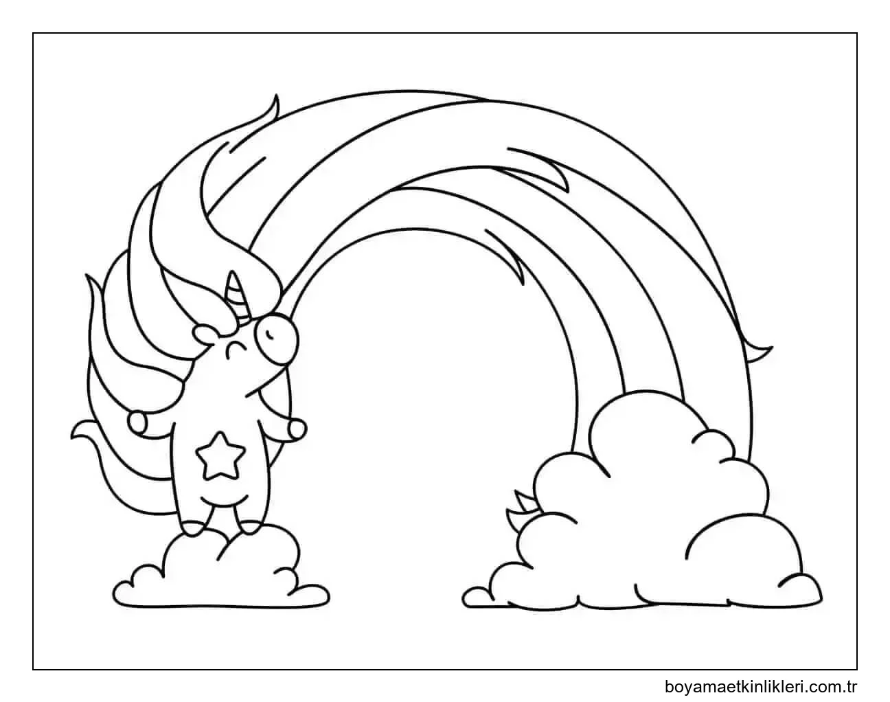 Gökkuşağı ile Karikatür Tekboynuz