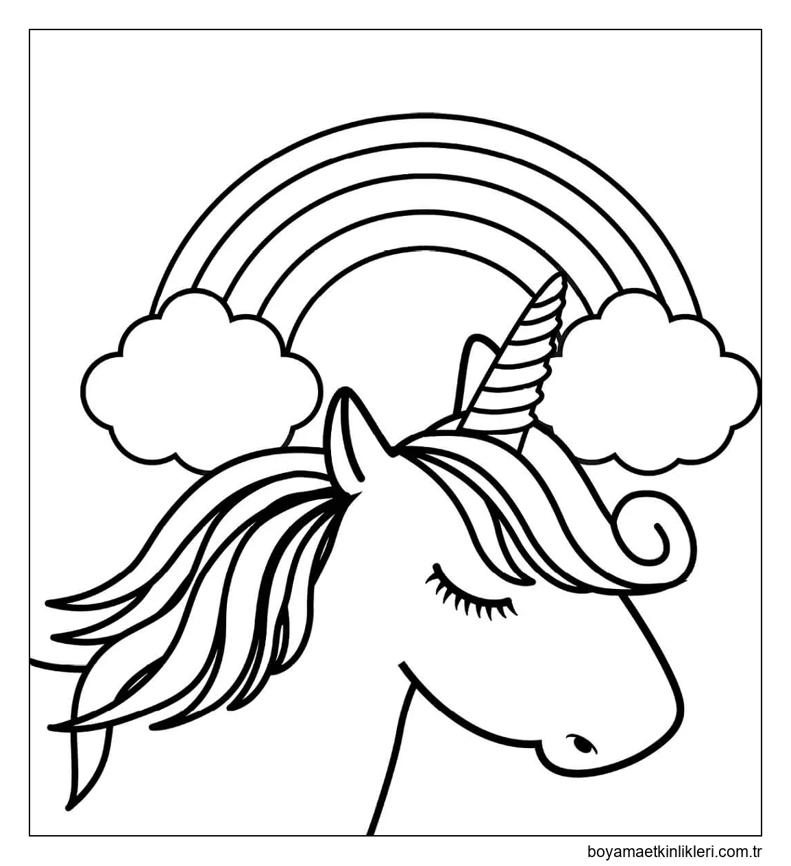 Gökkuşağı ile tek Boynuzlu at Kafası