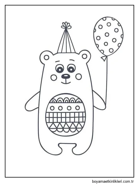 Kawaii Ayı Balon Tutarak