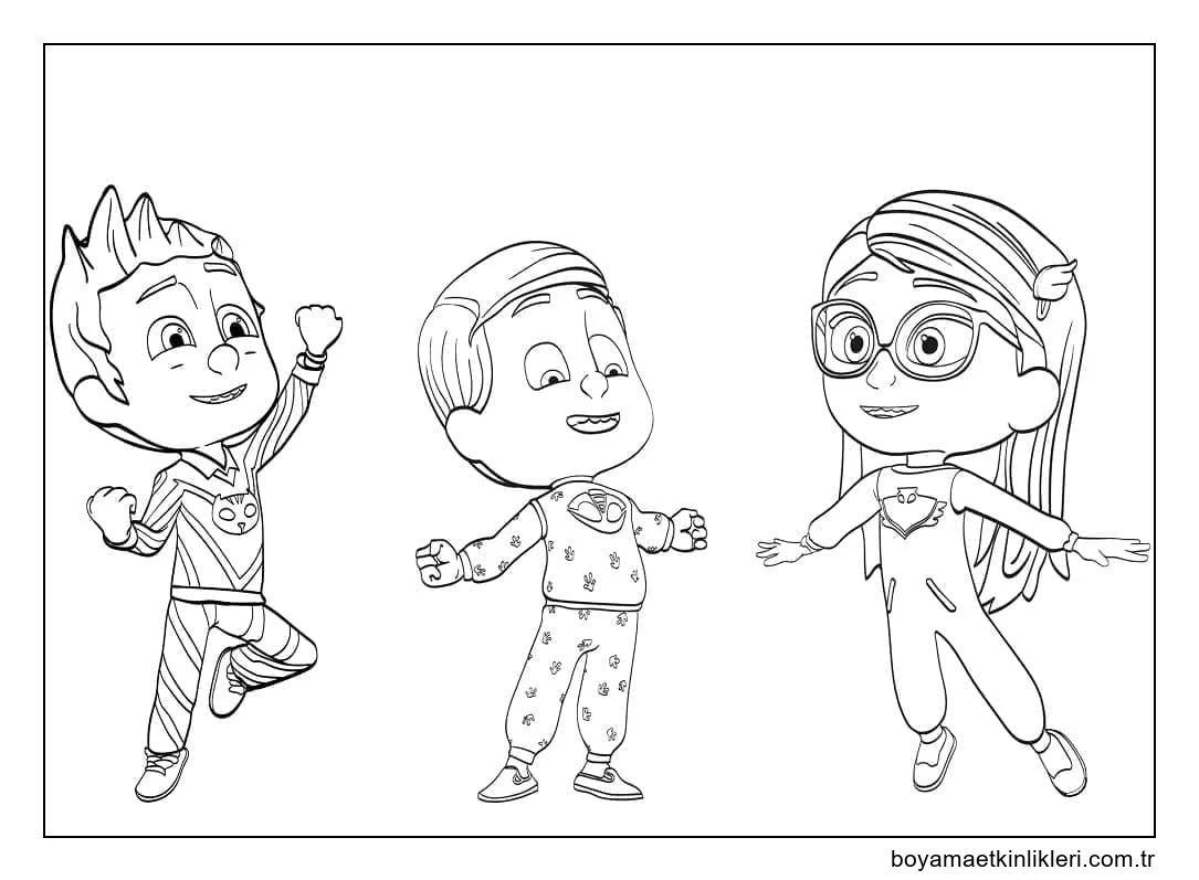 Kolay çizim resimleri Pijama maskeliler