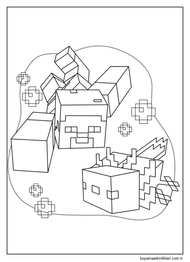 Minecraft'tan Axolotl .