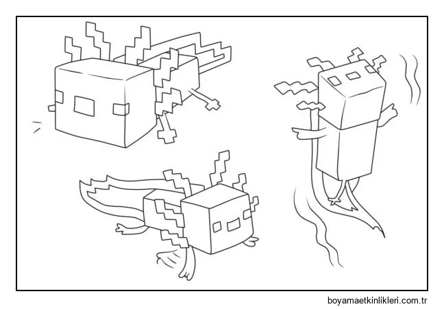Minecraft'tan güzel Axolotl.