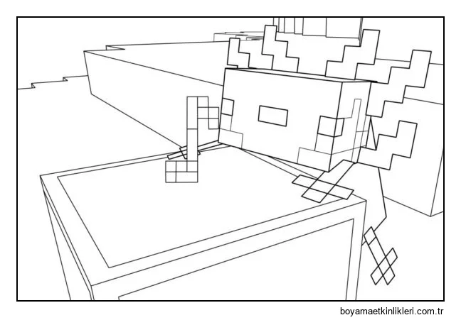 Minecraft'tan yüksek kaliteli Axolotl 1