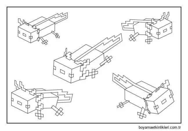 Minecraft'tan yüksek kaliteli Axolotl .