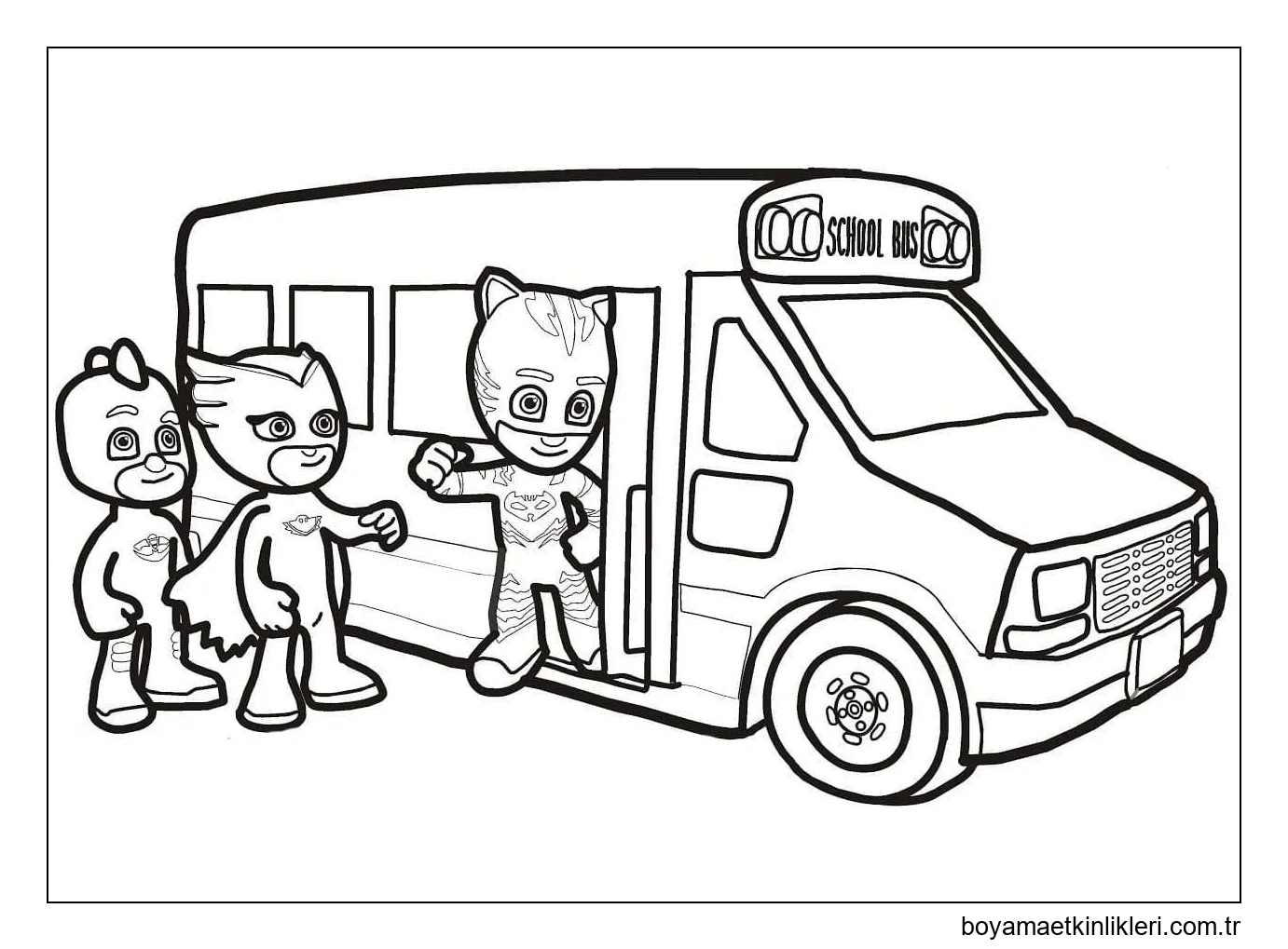 Okula Bus giden Pijamaskeliler çocuk