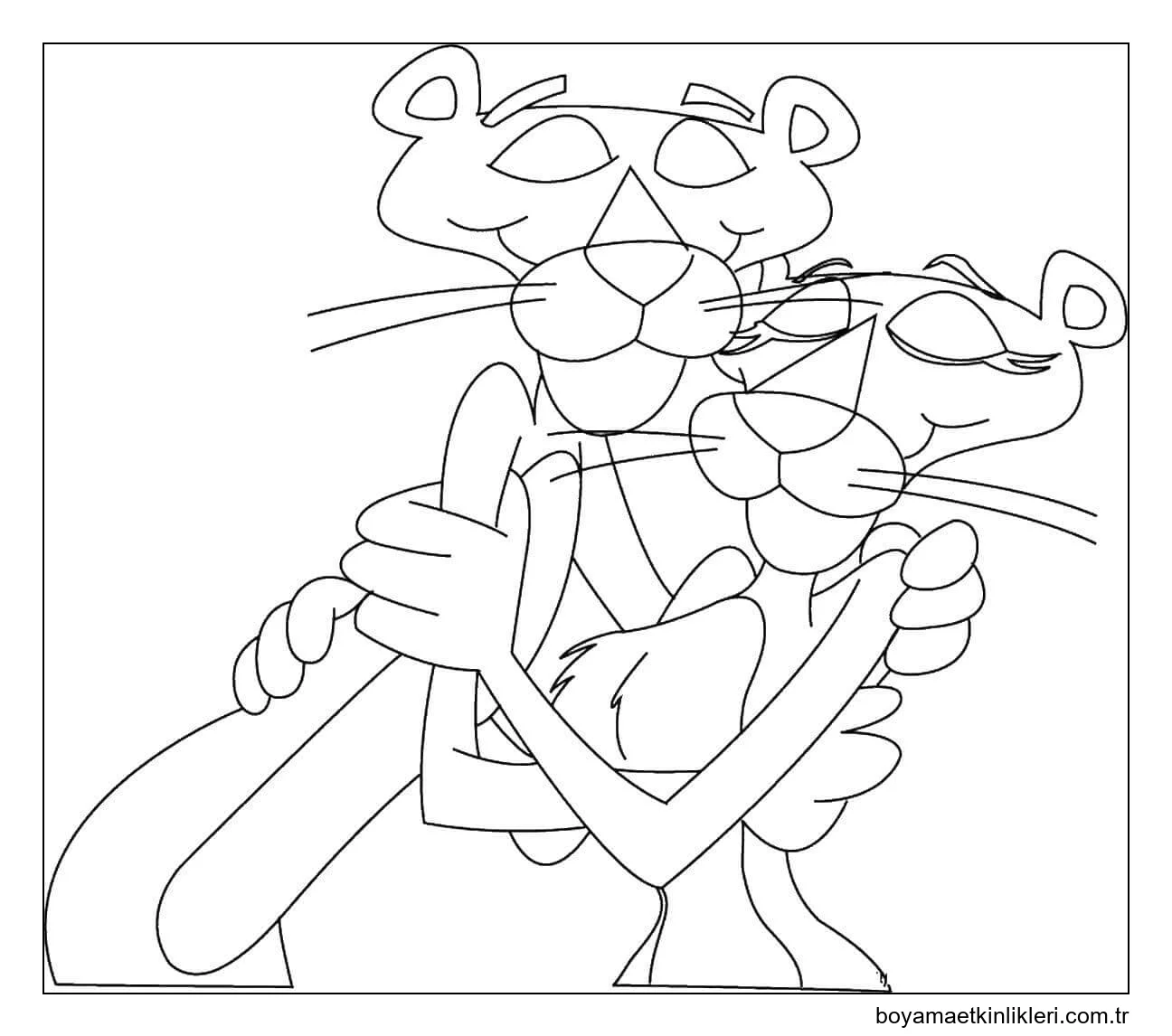 Pembe Panter ve Kız Arkadaşı Birbirlerine Sarılırlar