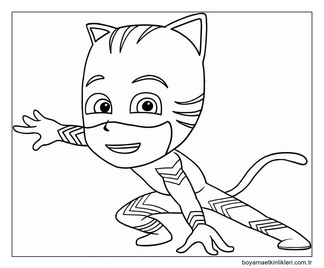 Pijamaskeliler giyen kedi çocuk çok havalı