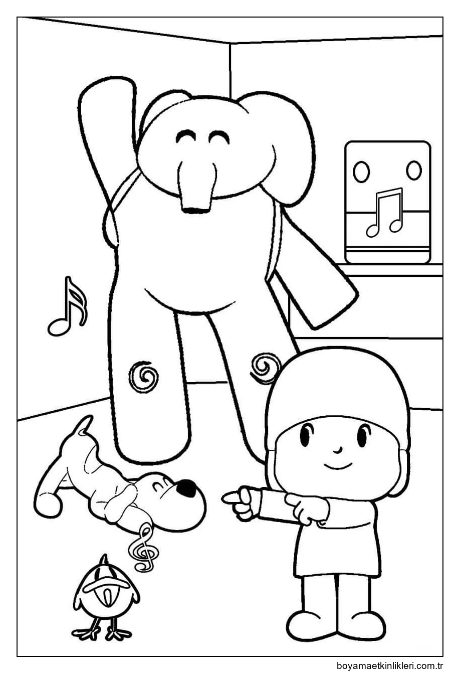 Pocoyo ve Müzik Dinleyen Arkadaşları