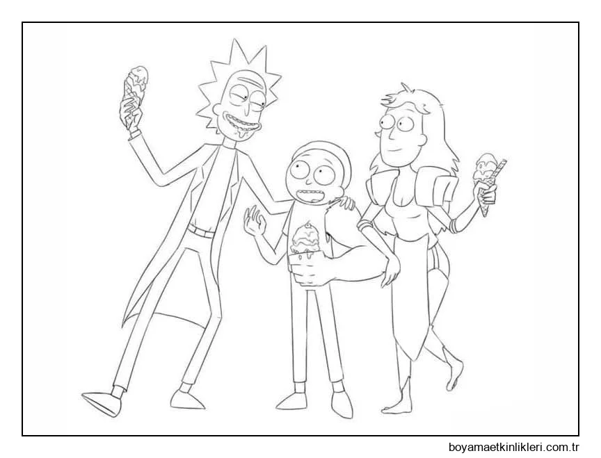 Rick ve Morty Çocuklar İçin Yazdırılabilir