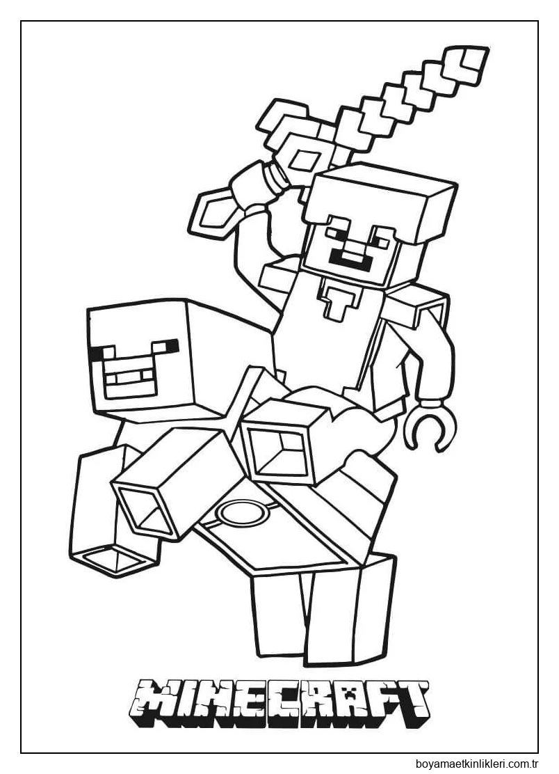 Steve Domuz Biniyor Ve Kılıç Tutuyor