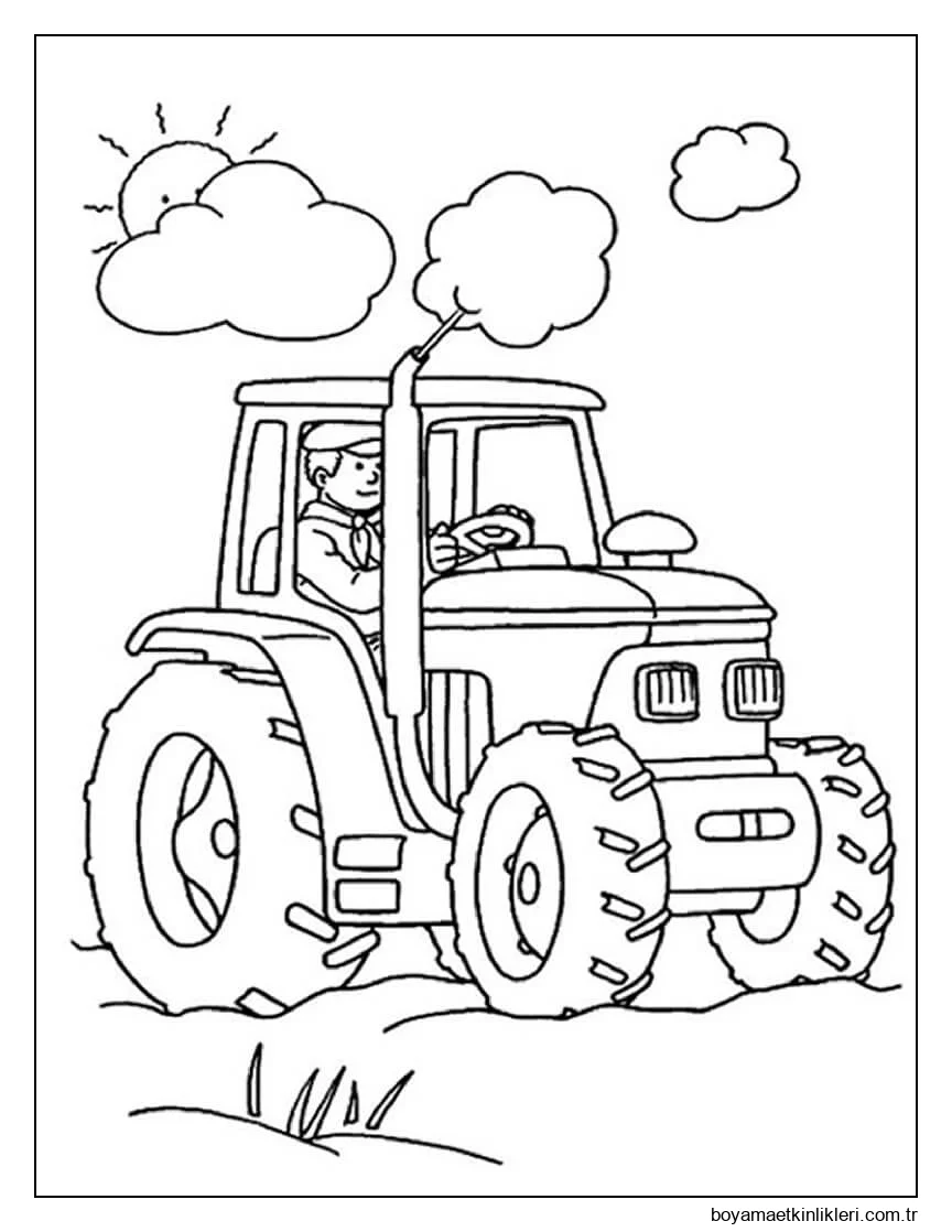 Traktör ile çiftçi