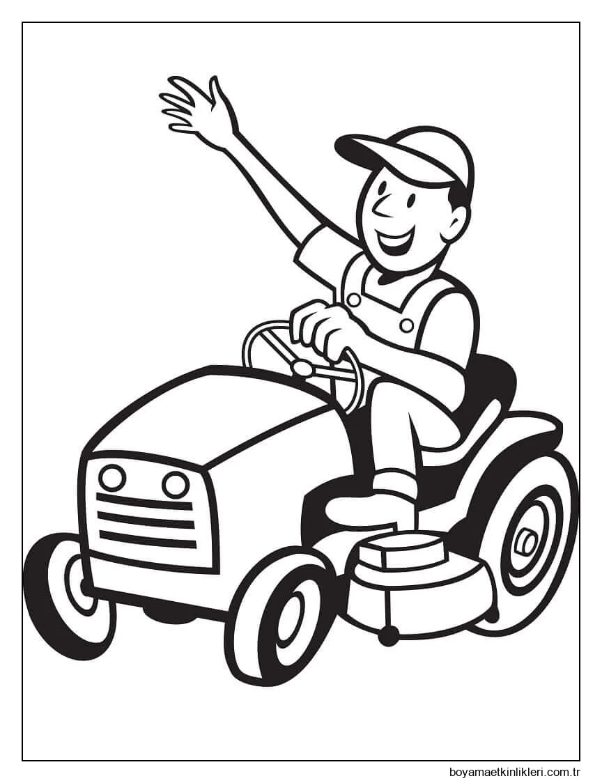 Traktör üzerinde çiftçi