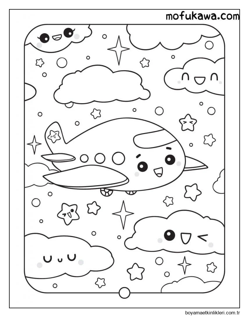 Uçak ve Bulut Kawaii