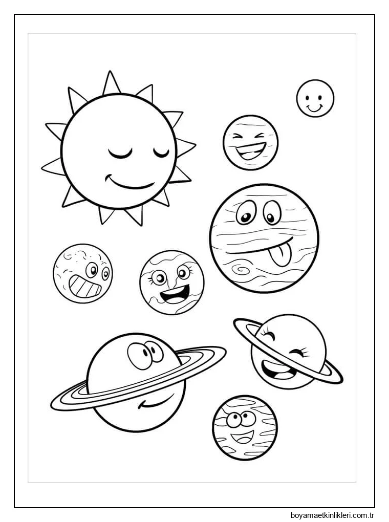 Uzayda Karikatür Güneş Sistemi