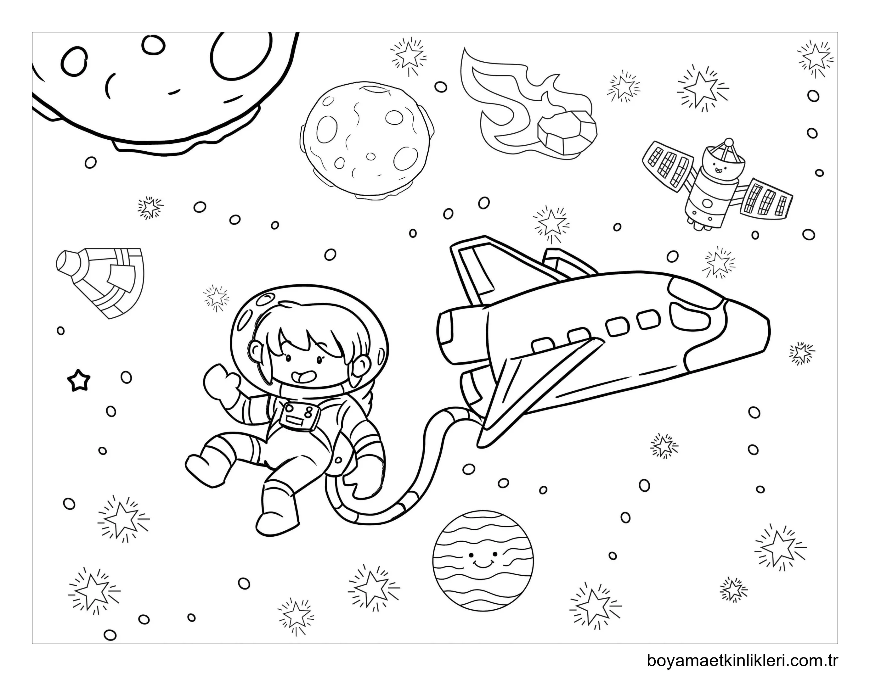 Uzayda Uzay Gemisi ile Çocuk Astronot