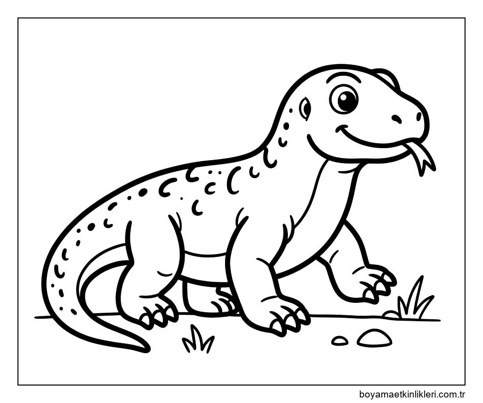 Yazdırılabilir Komodo Ejderi Çizim