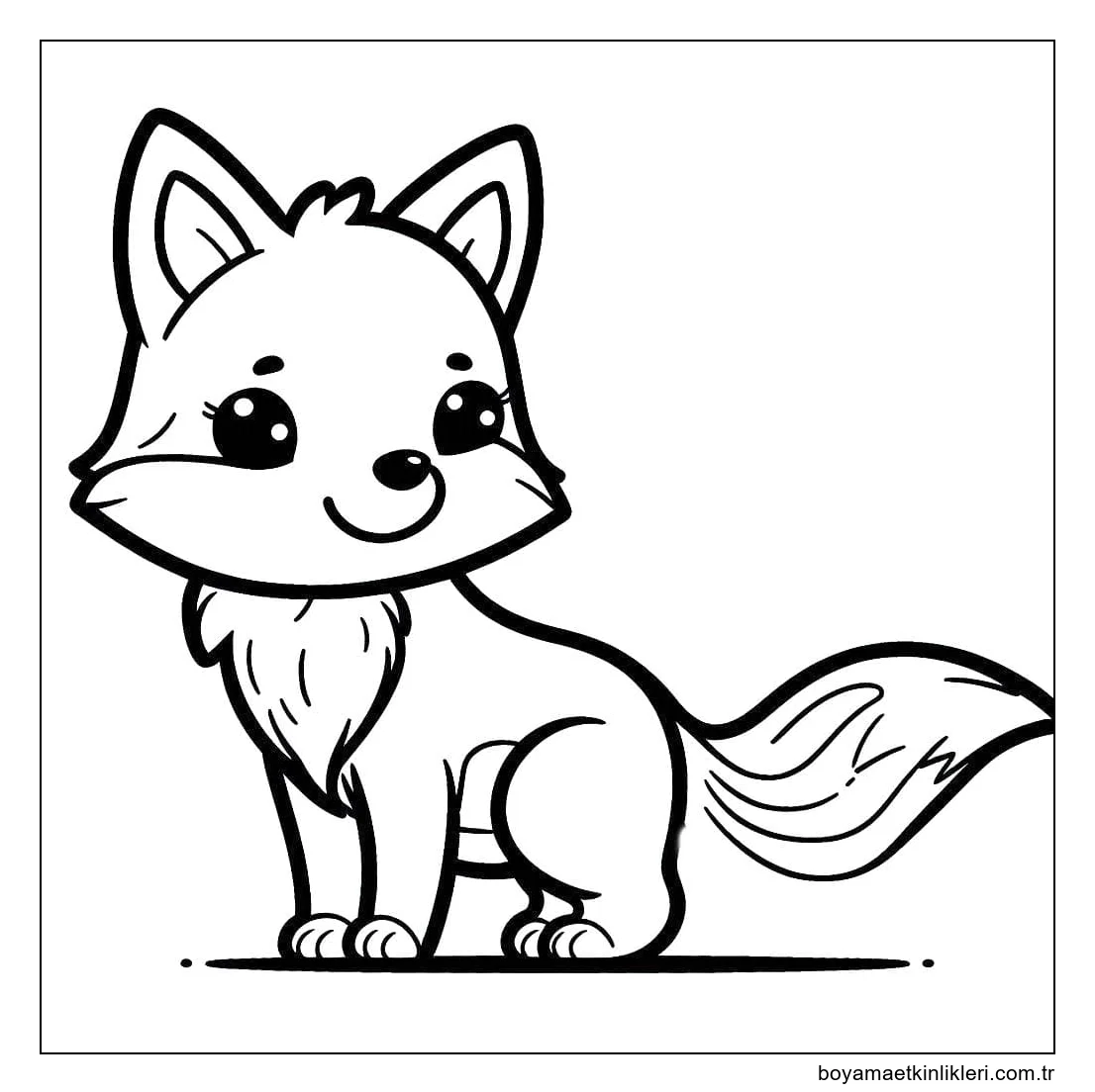 Yazdırılabilir tilki çizimi