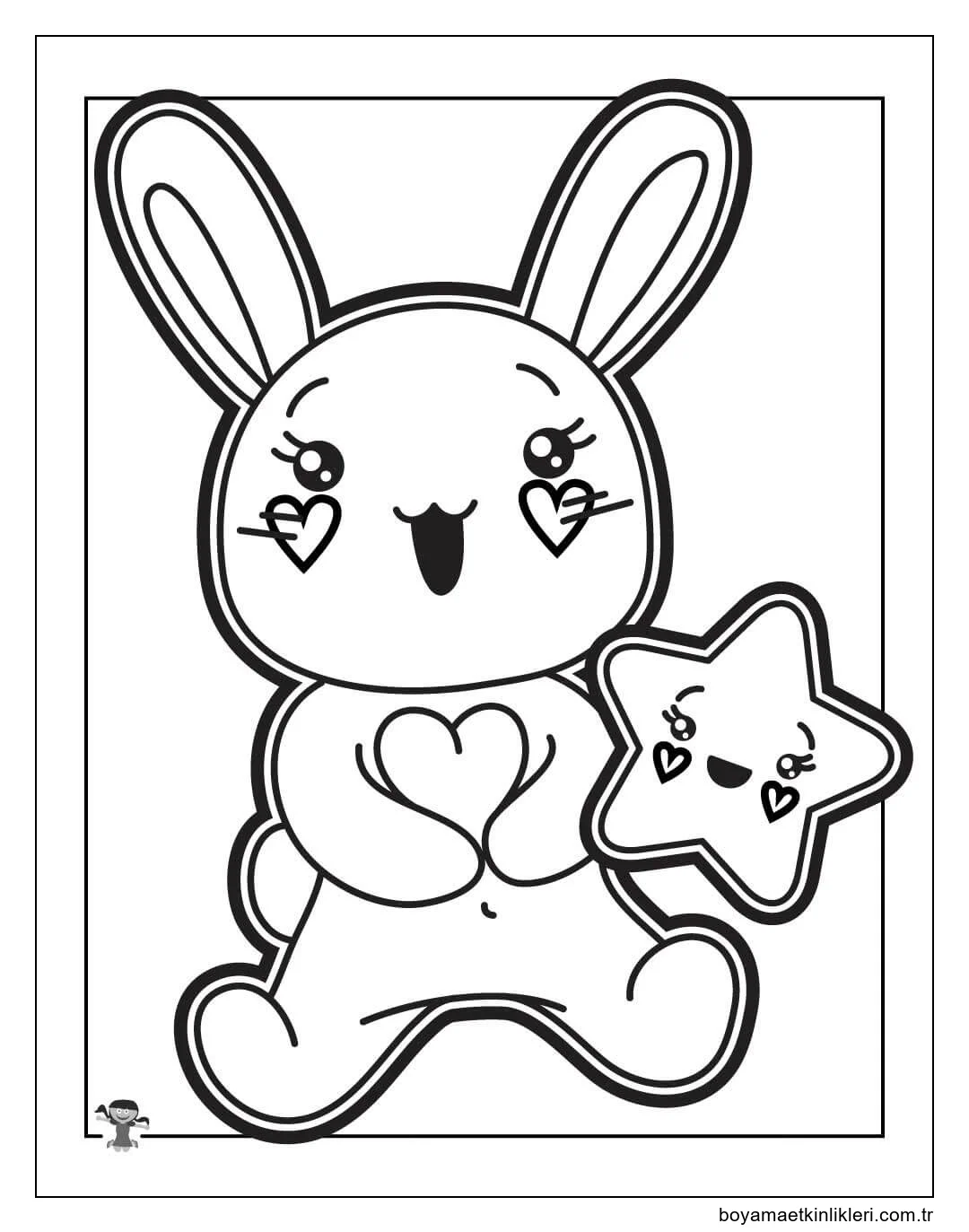 Yıldız Kawaii ile Tavşan
